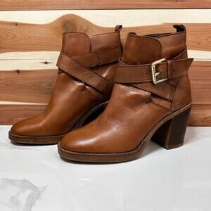 Steve Madden Women's Brown Leather Boots vintage Adjustable size 7